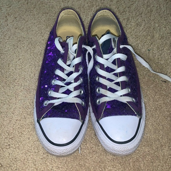 purple sequin converse